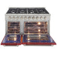 Kucht Professional 48 in. 6.7 cu ft. Natural Gas Range with Red Door and Silver Knobs, KNG481-R