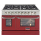 Kucht Professional 48 in. 6.7 cu ft. Natural Gas Range with Red Door and Silver Knobs, KNG481-R