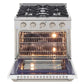 Kucht Professional 30 in. 4.2 cu ft. Propane Gas Range with White Door and Silver Knobs, KNG301/LP-W