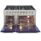 Kucht Professional 48 in. 6.7 cu ft. Natural Gas Range with Blue Door and Silver Knobs, KNG481-B