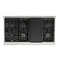 Kucht 48" Pro-Style Propane Gas Dual Fuel Range in Black with Gold Accents, KDF482/LP-K-GOLD