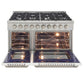 Kucht Professional 48 in. 6.7 cu ft. Natural Gas Range with White Door and Silver Knobs, KNG481-W