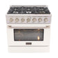 Kucht Professional 36 in. 5.2 cu ft. Propane Gas Range with White Door and Silver Knobs, KNG361/LP-W