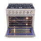 Kucht Professional 36 in. 5.2 cu ft. Propane Gas Range with Silver Knobs, KNG361/LP-S