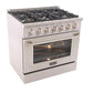 Kucht Professional 36 in. 5.2 cu ft. Propane Gas Range with Silver Knobs, KNG361/LP-S