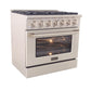 Kucht Professional 36 in. 5.2 cu ft. Propane Gas Range with Silver Knobs, KNG361/LP-S