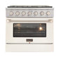 Kucht Professional 36 in. 5.2 cu ft. Natural Gas Range with White Door and Silver Knobs, KNG361-W