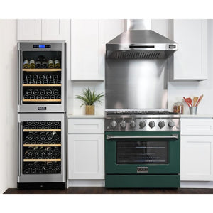 Kucht Professional 36 in. 5.2 cu ft. Natural Gas Range with Green Door and Silver Knobs, KNG361-G