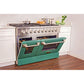 Kucht Professional 48 in. 6.7 cu ft. Propane Gas Range with Green Door and Silver Knobs, KNG481/LP-G