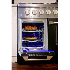 Kucht Professional 48 in. 6.7 cu ft. Natural Gas Range with Black Door and Silver Knobs, KNG481-K