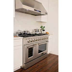 Kucht Professional 48 in. 6.7 cu ft. Propane Gas Range with Silver Knobs, KNG481/LP-S