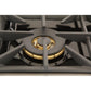 Kucht Professional 36 in. 5.2 cu ft. Propane Gas Range with Green Door and Silver Knobs, KNG361/LP-G