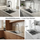 FORNO Acqua 33" Drop-In/Undermount 3 Level Workstation Sink, Waterfall Faucet, Glass Rinser in Stainless Steel, E-ZP31