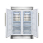 FORNO Maderno 60" 27.2 cu.ft. Convertible Refrigerator and Freezer with Modern Trim Kit in White with Antique Brass Accents, FFFFD1722-60MG-WHT