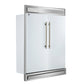FORNO Maderno 60" 27.2 cu.ft. Convertible Refrigerator and Freezer with Modern Trim Kit in White with Antique Brass Accents, FFFFD1722-60MG-WHT