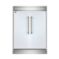 FORNO Maderno 60" 27.2 cu.ft. Convertible Refrigerator and Freezer with Modern Trim Kit in White with Antique Brass Handles, FFFFD1722-60MG-WHT