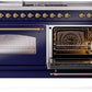 ILVE Nostalgie II 60" Dual Fuel Propane Gas Range in Blue with Brass Trim, UP60FSNMPMBGLP