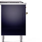ILVE Nostalgie II 60" Dual Fuel Propane Gas Range in Blue with Brass Trim, UP60FSNMPMBGLP