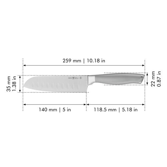 Henckels 5" Hollow Edge Santoku Knife, Modernist Series