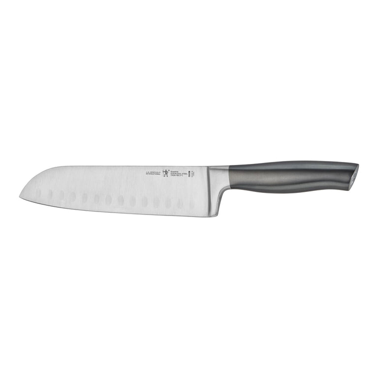 Henckels 7" Hollow Edge Santoku Knife, Graphite Series