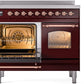 ILVE Nostalgie II 40" Induction Range with Element Stove and Electric Oven in Burgundy with Copper Trim, UPDI406NMPBUP