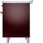 ILVE Nostalgie II 40" Induction Range with Element Stove and Electric Oven in Burgundy with Copper Trim, UPDI406NMPBUP