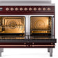 ILVE Nostalgie II 40" Induction Range with Element Stove and Electric Oven in Burgundy with Copper Trim, UPDI406NMPBUP