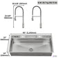 FORNO Acqua 45" Drop-In/Undermount 3 Level Workstation Sink, 2 Faucets, Glass Rinser in Stainless Steel, J-WP31