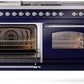 ILVE Nostalgie II 60" Dual Fuel Propane Gas Range in Blue with Chrome Trim, UP60FSNMPMBCLP