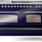 ILVE Nostalgie II 60" Dual Fuel Propane Gas Range in Blue with Chrome Trim, UP60FSNMPMBCLP