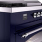 ILVE Nostalgie II 60" Dual Fuel Propane Gas Range in Blue with Chrome Trim, UP60FSNMPMBCLP