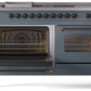 ILVE Nostalgie II 60" Dual Fuel Propane Gas Range in Blue Grey with Bronze Trim, UP60FSNMPBGBLP
