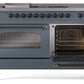 ILVE Nostalgie II 60" Dual Fuel Propane Gas Range in Blue Grey with Bronze Trim, UP60FSNMPBGBLP