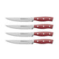 Henckels 4pc Steak Knife Set with Red Handles, Forged Accent Series