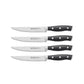 Henckels 4pc Steak Knife Set with Black Handle, Forged Accent Series