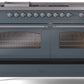 ILVE Nostalgie II 60" Dual Fuel Propane Gas Range in Blue Grey with Chrome Trim, UP60FSNMPBGCLP