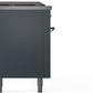 ILVE Nostalgie II 60" Dual Fuel Propane Gas Range in Blue Grey with Chrome Trim, UP60FSNMPBGCLP