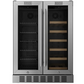 Empava 24-Inch Dual Zone Wine and Beer Fridge Beverage Cooler, EMPV-BR07D