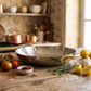Mauviel 1830 M'COOK B 5-Ply Round Gratin Pan With Brass Handles
