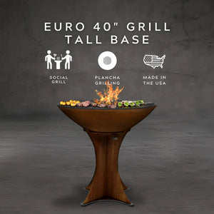 Arteflame Classic 40" Grill - High Euro Base - Essential Starter Bundle With 2 Grilling Accessories, C40EB-S