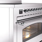 ILVE Nostalgie II 36" Induction Range with Element Stove and Electric Oven in Stainless Steel with Chrome Trim, UPI366NMPSSC
