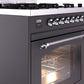ILVE Nostalgie II 30" Dual Fuel Propane Gas Range in Matte Graphite with Chrome Trim, UP30NMPMGCLP