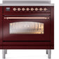 ILVE Nostalgie II 36" Induction Range with Element Stove and Electric Oven in Burgundy with Copper Trim, UPI366NMPBUP