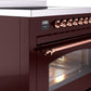 ILVE Nostalgie II 36" Induction Range with Element Stove and Electric Oven in Burgundy with Copper Trim, UPI366NMPBUP