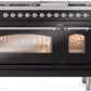 ILVE Nostalgie II 48" Dual Fuel Propane Gas Range in Black with Chrome Trim, UP48FNMPBKCLP