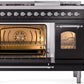 ILVE Nostalgie II 48" Dual Fuel Propane Gas Range in Black with Chrome Trim, UP48FNMPBKCLP