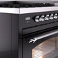 ILVE Nostalgie II 48" Dual Fuel Propane Gas Range in Black with Chrome Trim, UP48FNMPBKCLP
