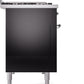ILVE Nostalgie II 48" Dual Fuel Propane Gas Range in Black with Chrome Trim, UP48FNMPBKCLP