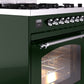 ILVE Nostalgie II 30" Dual Fuel Propane Gas Range in Emerald Green with Chrome Trim, UP30NMPEGCLP