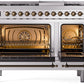 ILVE Nostalgie II 48" Dual Fuel Natural Gas Range in Stainless Steel with Bronze Trim, UP48FNMPSSB